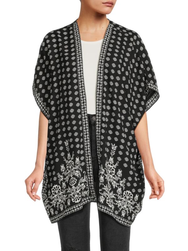 Max Studio Print Crepe Kimono